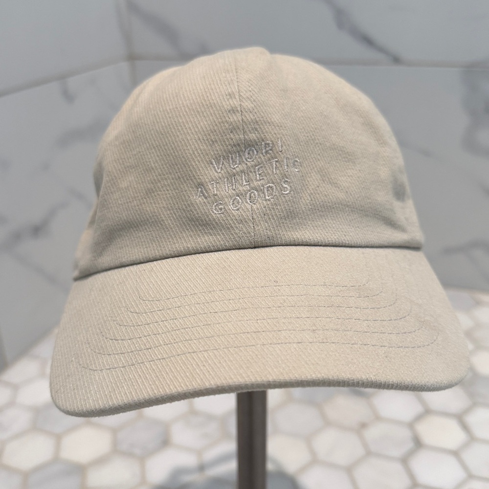 Vuori Athletic Goods Dad Adjustable Cap Baseball Hat In Khaki Tan